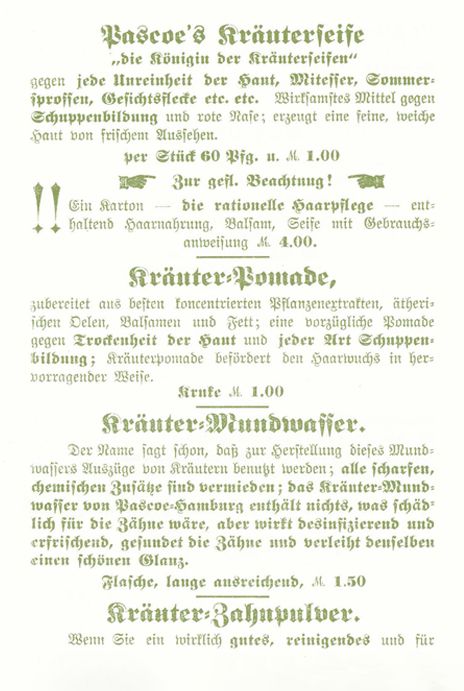 Prospekt von Kräutern 1905