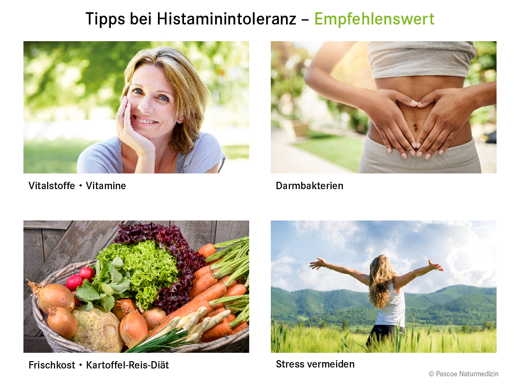Tipps bei Histaminintolerenz - Empfehlenswert: Vitalstoffe, Vitamine, Darmbakterien, etc.